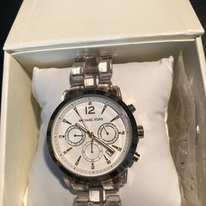 Michael Kors watch with clear band